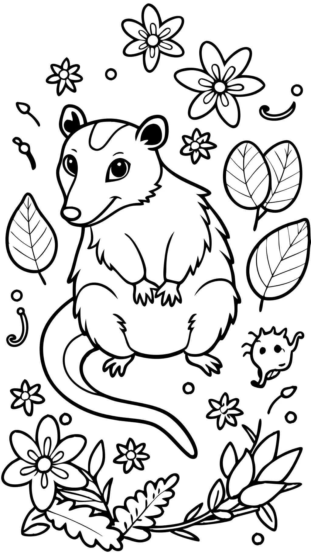 possum coloring page